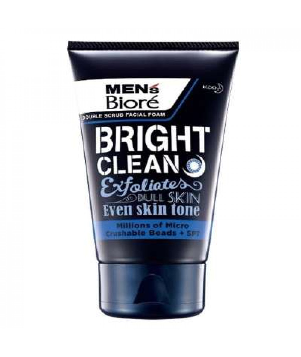 BIORE MEN'S FOAM DOUBLE SCRUB BRIGHT CLN 100G