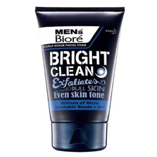 BIORE MEN'S FOAM DOUBLE SCRUB BRIGHT CLN 100G