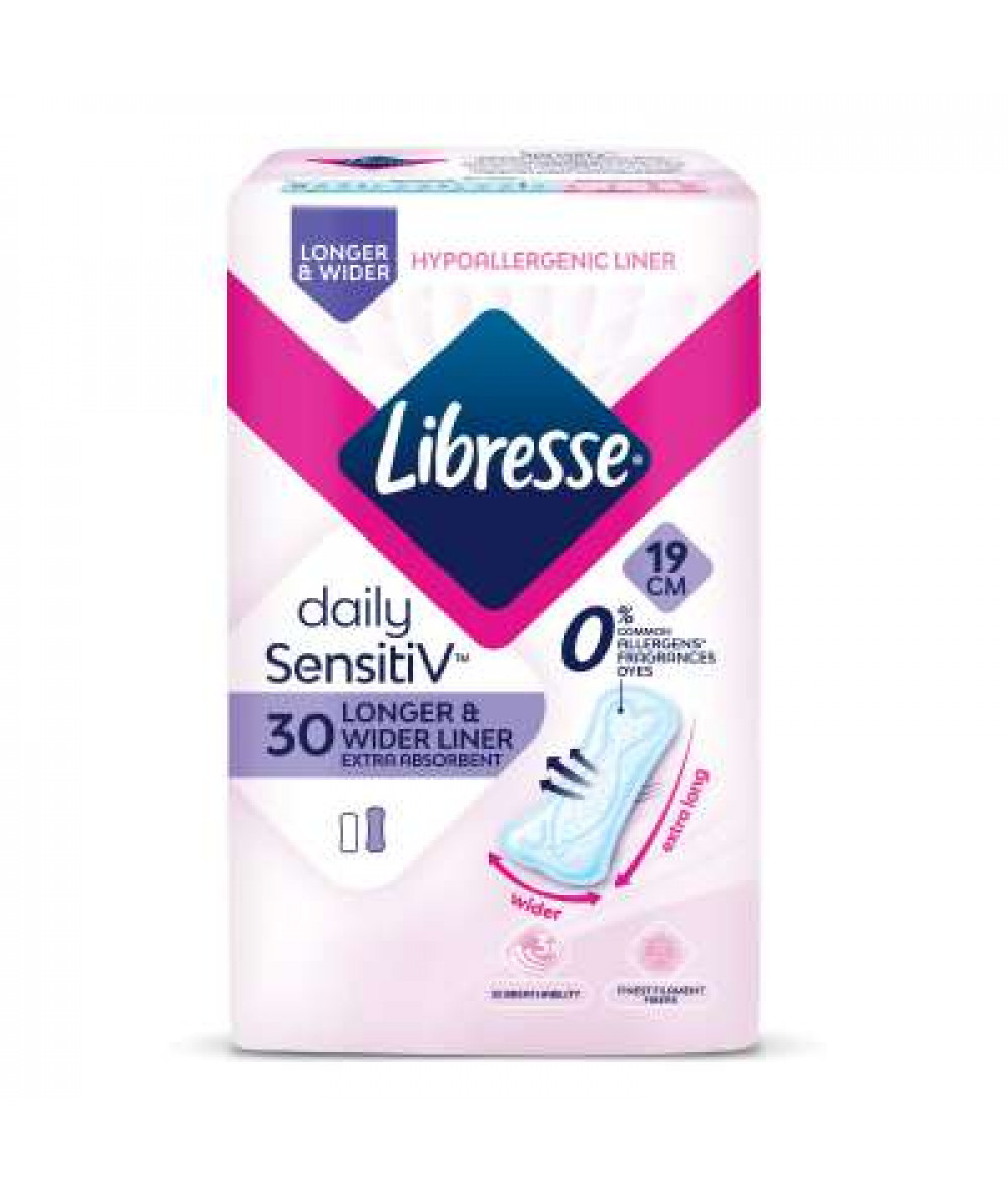 LIBRESSE SENSITIV LONG&WIDE SLIM PANTY LINER 30'S