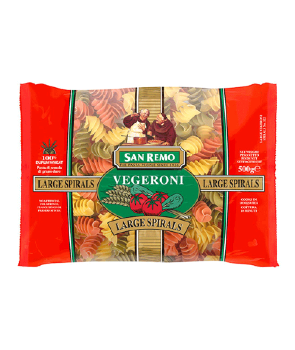 SAN REMO VEGERONI SPIRALS 500G 