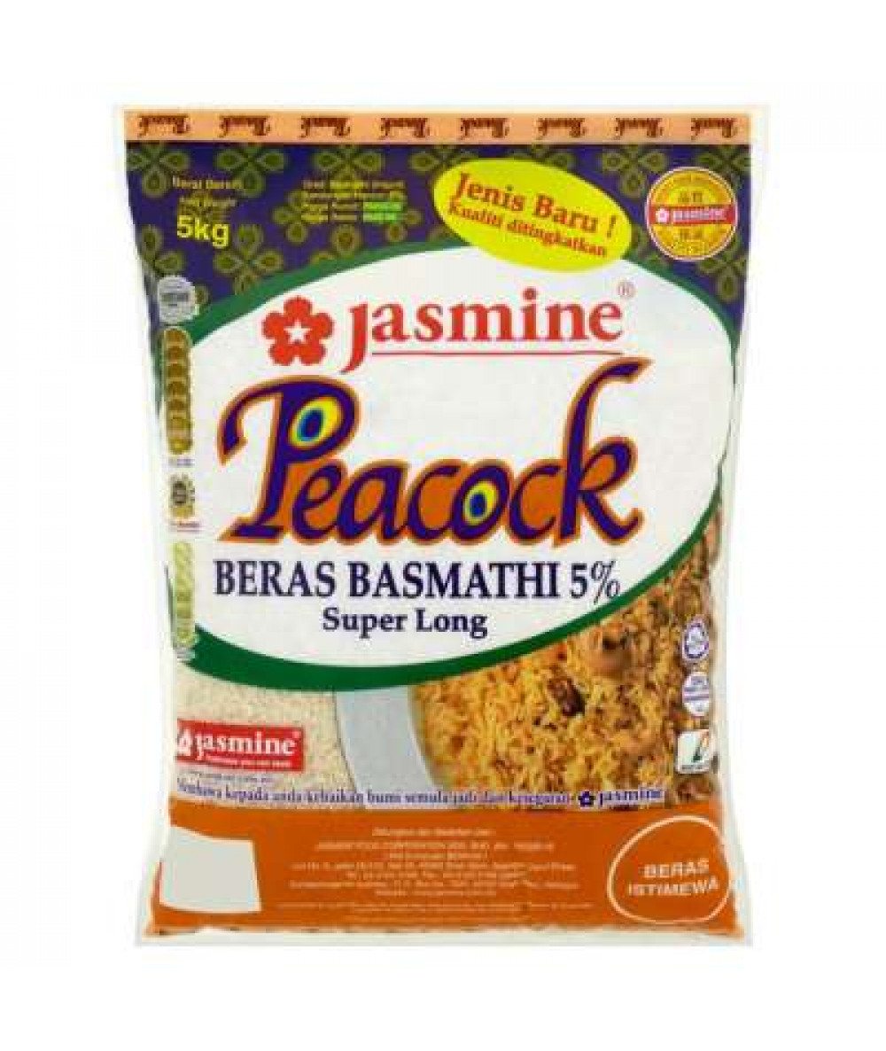 JASMINE PEACOCK BERAS BASMATHI 5KG 