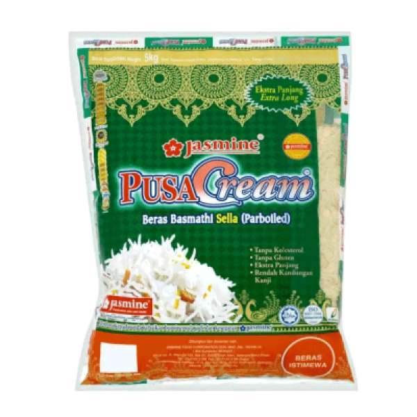 JASMINE PUSA CREAM BASMATHI PARBOILED 5KG