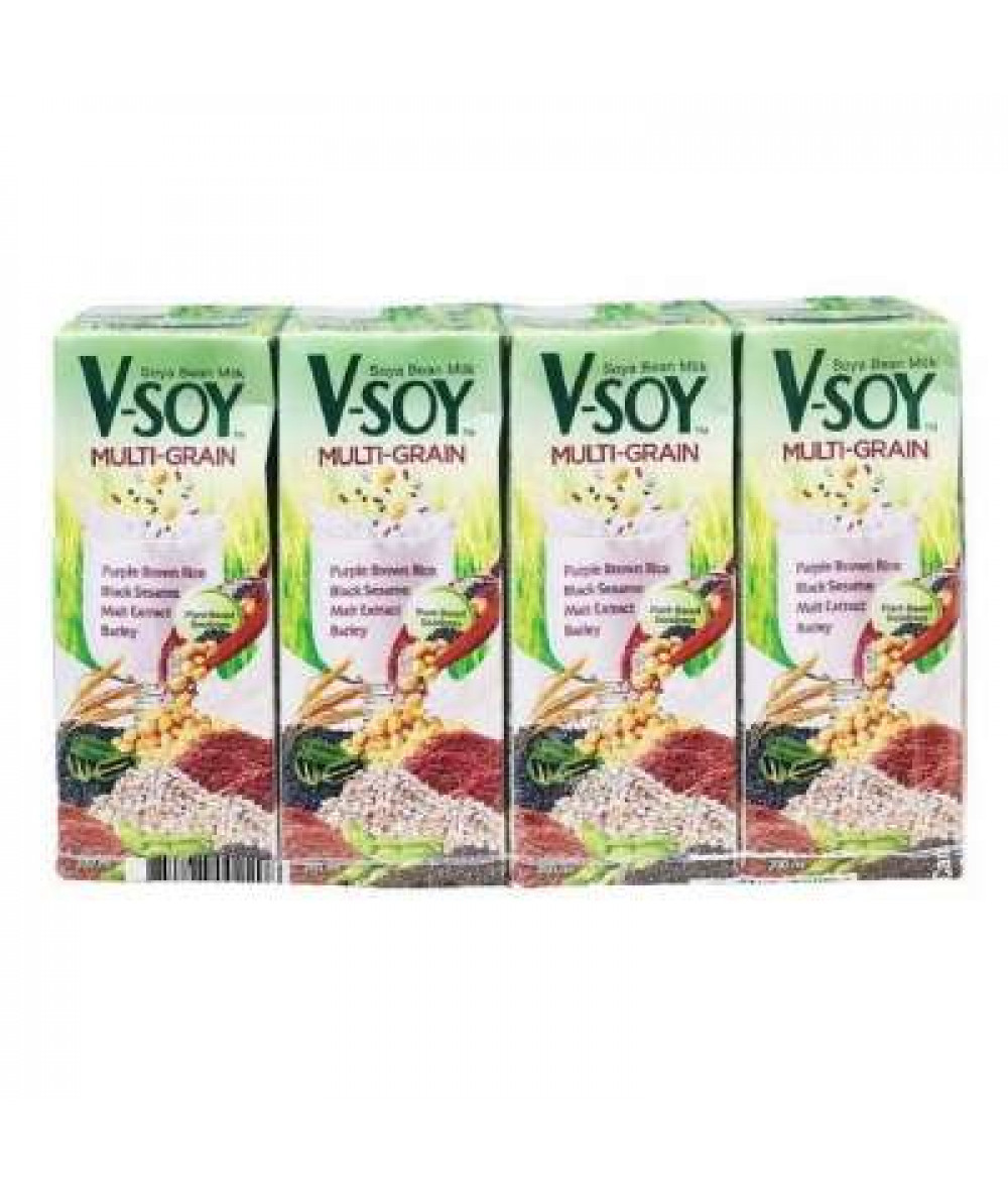 V-SOY MULTI-GRAIN SOYA BEAN MILK 200MLX4