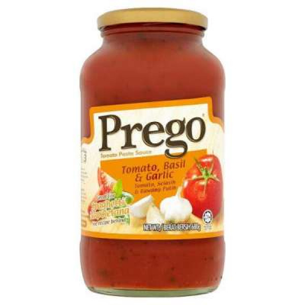 PREGO PASTA SAUCE BASIL&GARLIC 680G