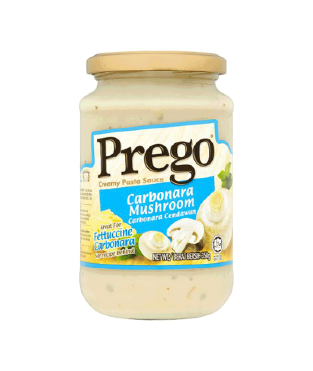 PREGO PASTA SAUCE CARBONARA MUSHROOM 350G