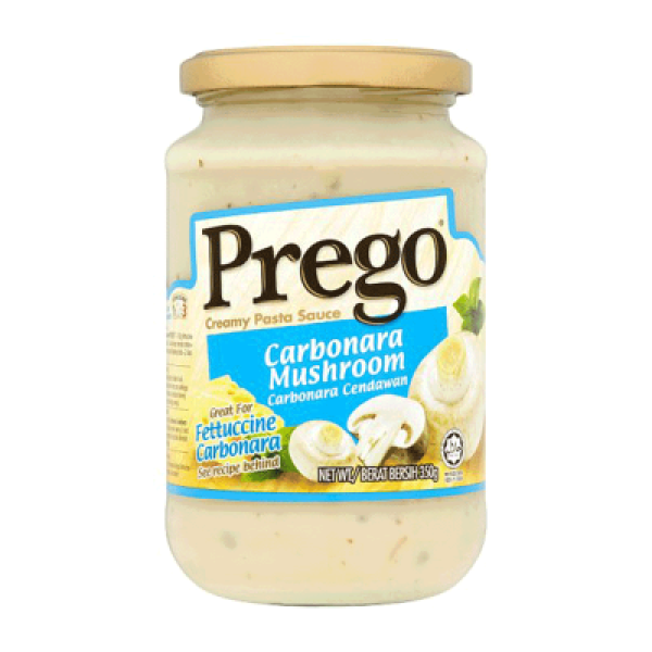 PREGO PASTA SAUCE CARBONARA MUSHROOM 350G