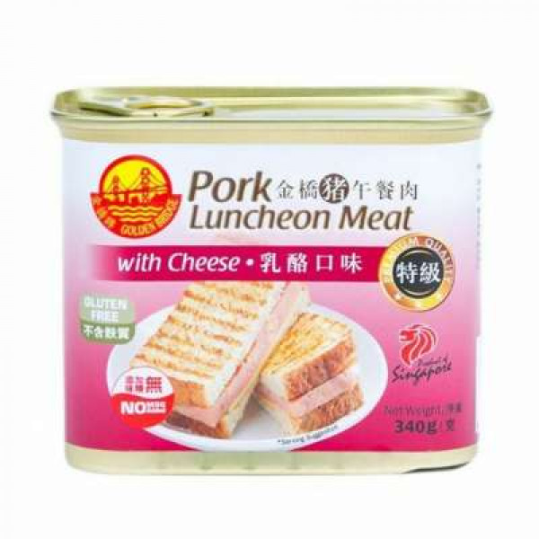 GOLDEN BRIDGE PORK LUNCHEON MEAT CHEESE 340G