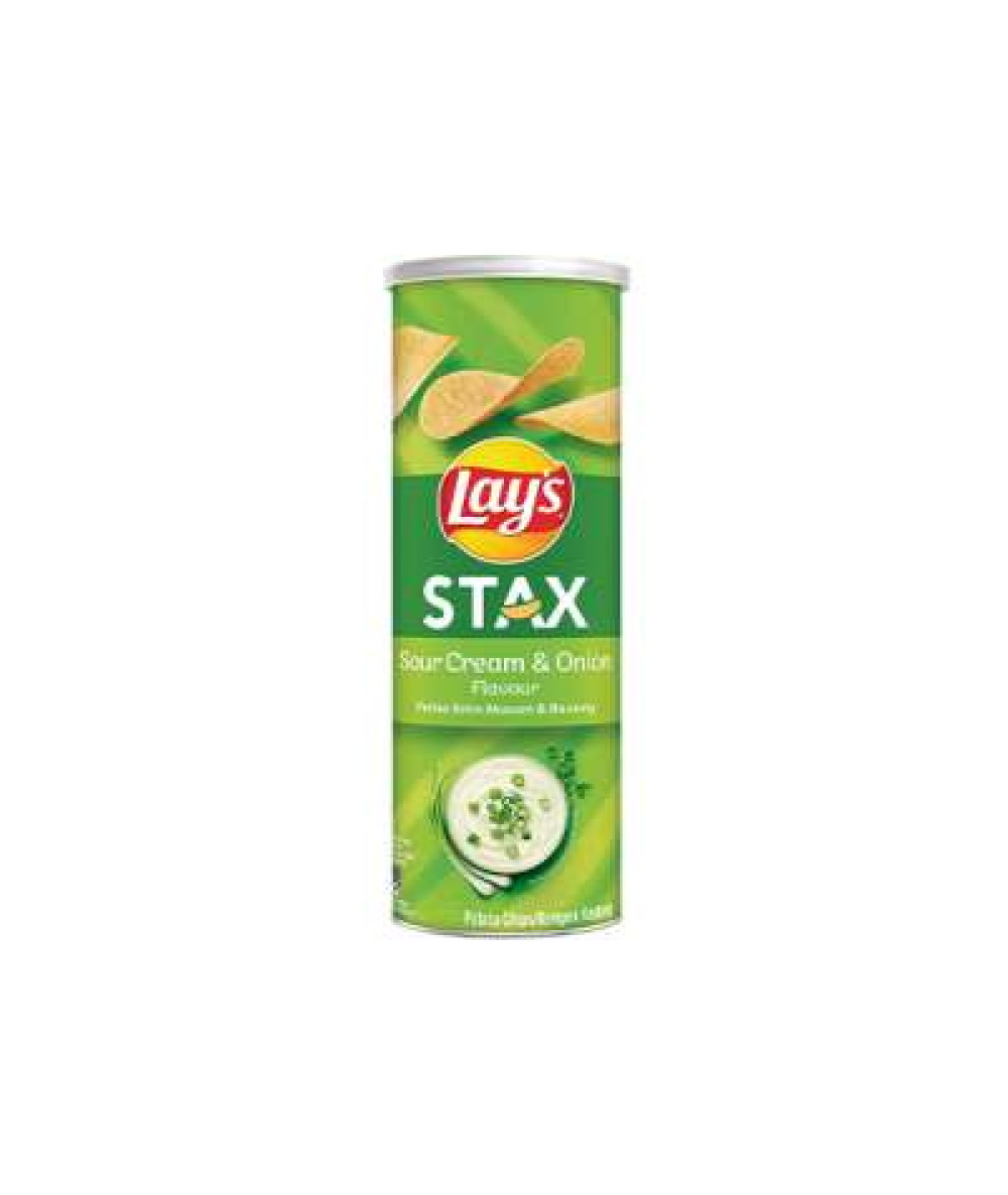 LAY'S STAX POTATO CHIPS SOUR CREAM&ONION 135G