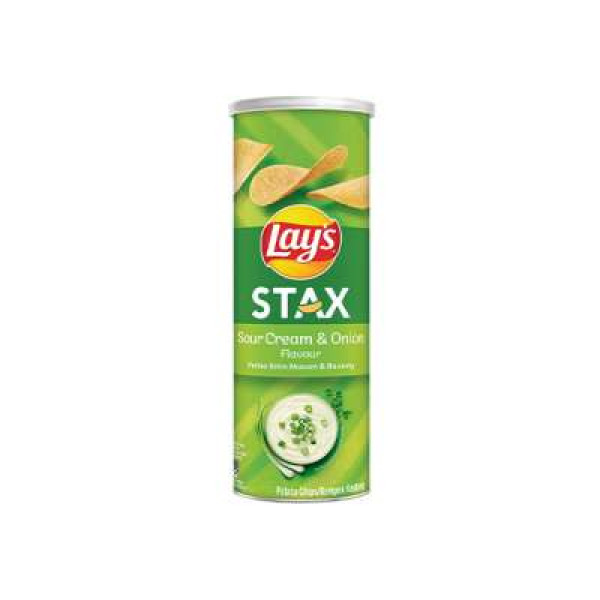 LAY'S STAX POTATO CHIPS SOUR CREAM&ONION 135G