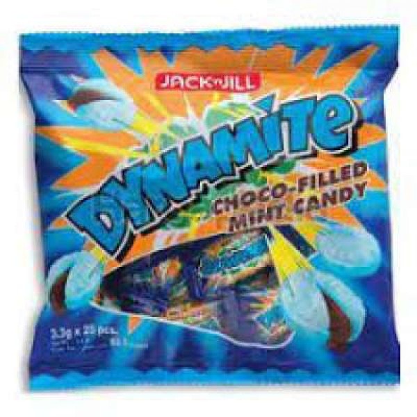 DYNAMITE CHOCO FILLED MINT CANDY 3.3GX25