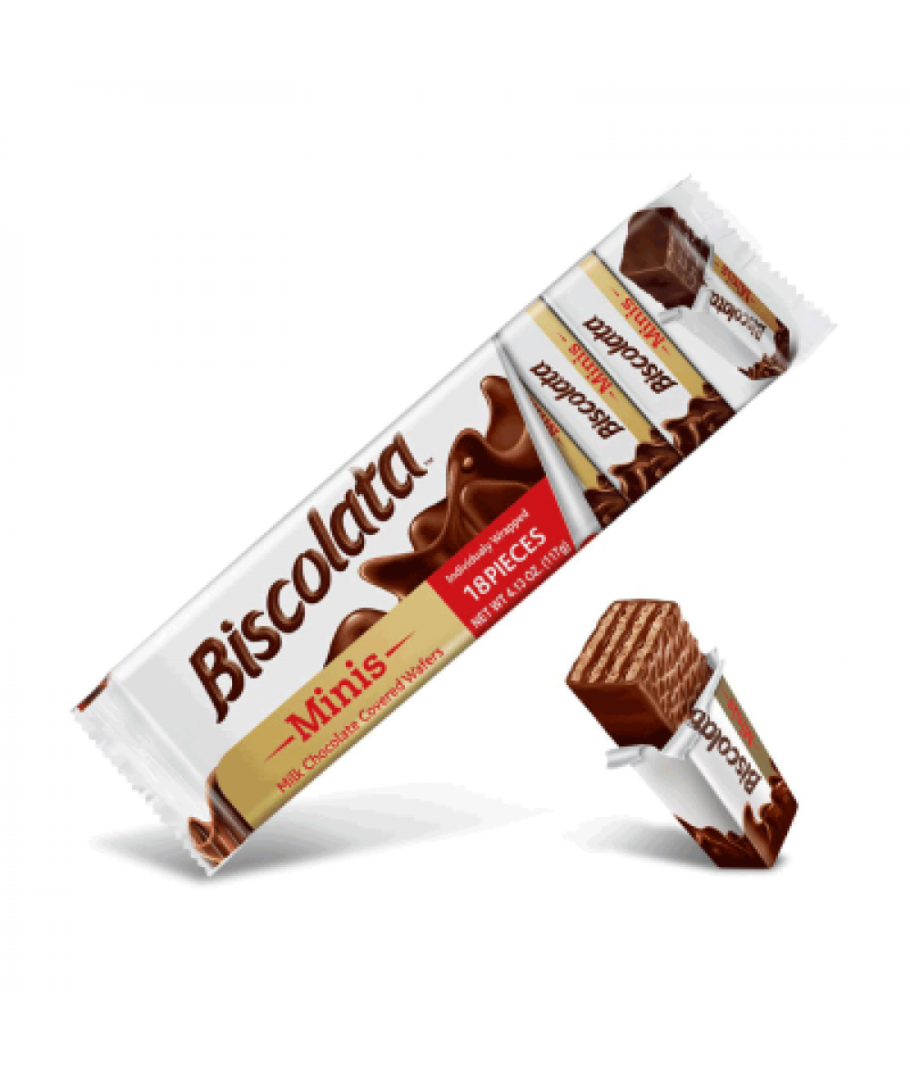 BISCOLATA MINIS HAZELNUT WAFER 117G