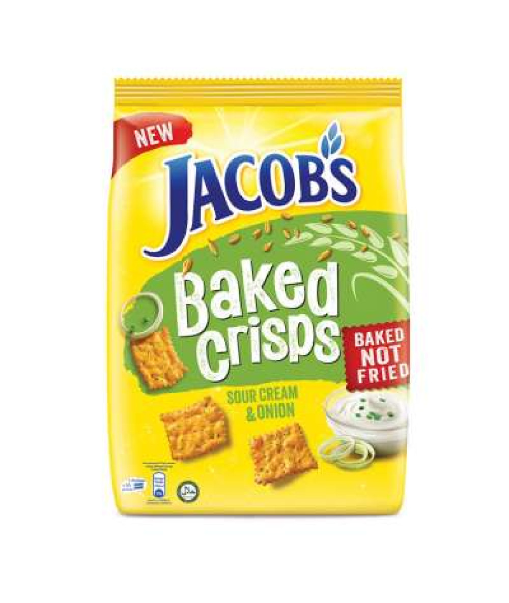 JACOB'S BAKED CRISPS SOUR CREAM 229G