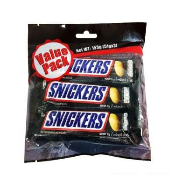 SNICKERS CHOCOLATE PEANUT BAR 3IN1 51GX3 