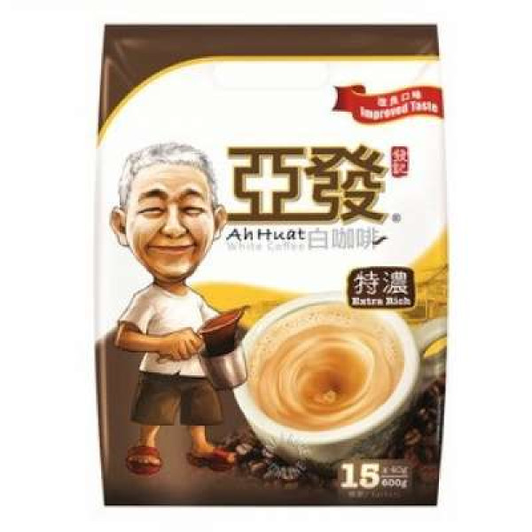 AH HUAT WHITE COFFEE EXTRA RICH 40GX15