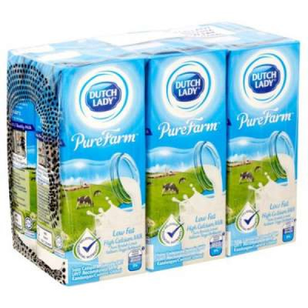 DUTCH LADY PURE FARM UHT LOW FAT MILK 200MLX6