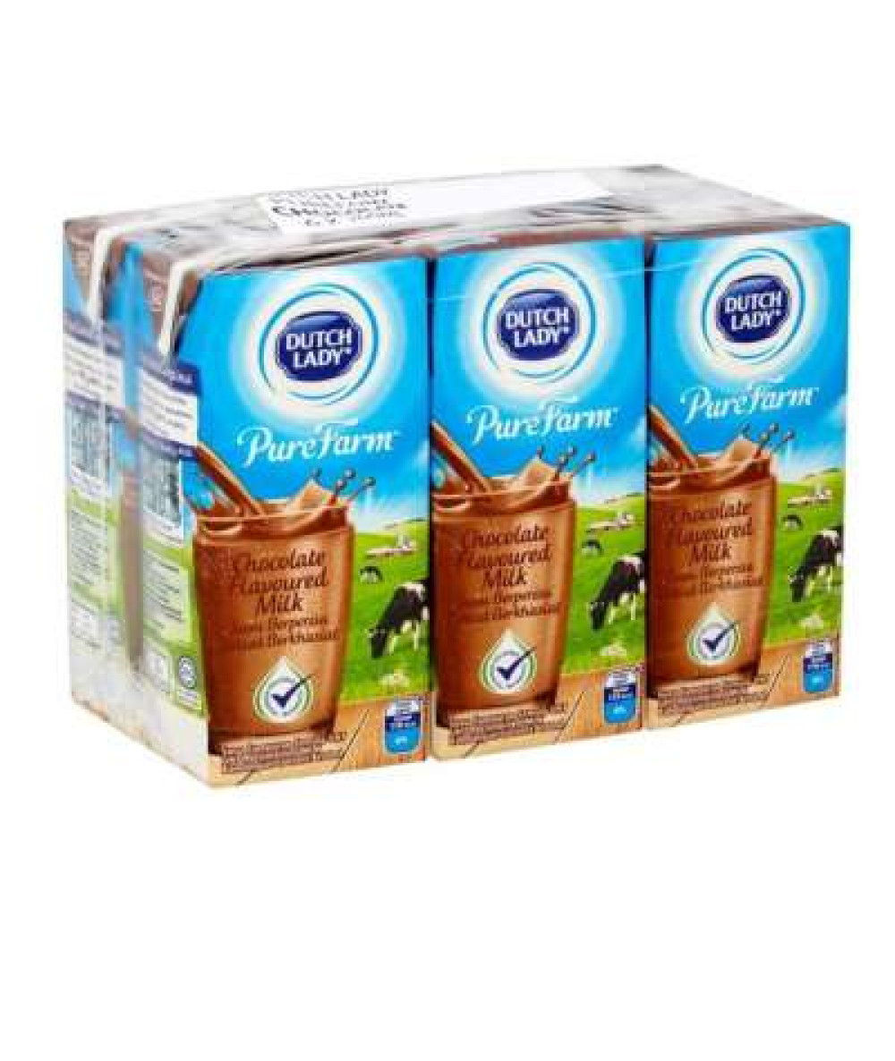 DUTCH LADY PURE FARM UHT CHOCOLATE MILK 200MLX6