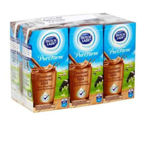 DUTCH LADY PURE FARM UHT CHOCOLATE MILK 200MLX6