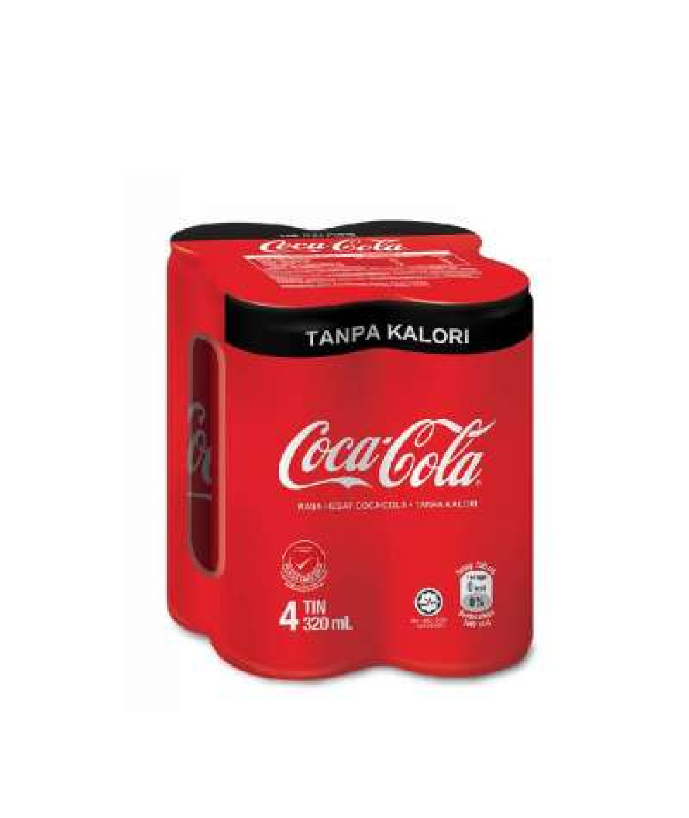 COCA COLA ZERO SUGAR CAN 320MLX4