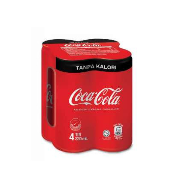 COCA COLA ZERO SUGAR CAN 320MLX4