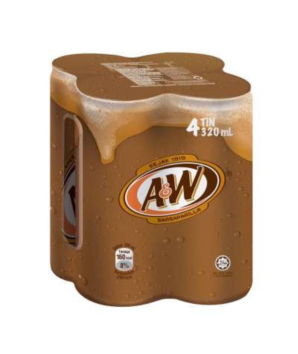 A&W SARSAPARILLA CAN 320MLX4