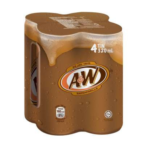 A&W SARSAPARILLA CAN 320MLX4