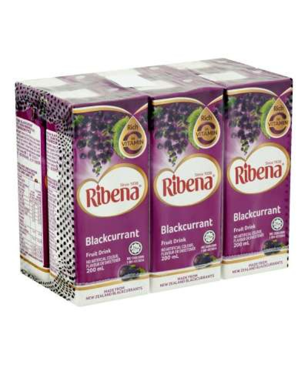 RIBENA BLACKCURRANT DRINK REGULAR 200MLX6