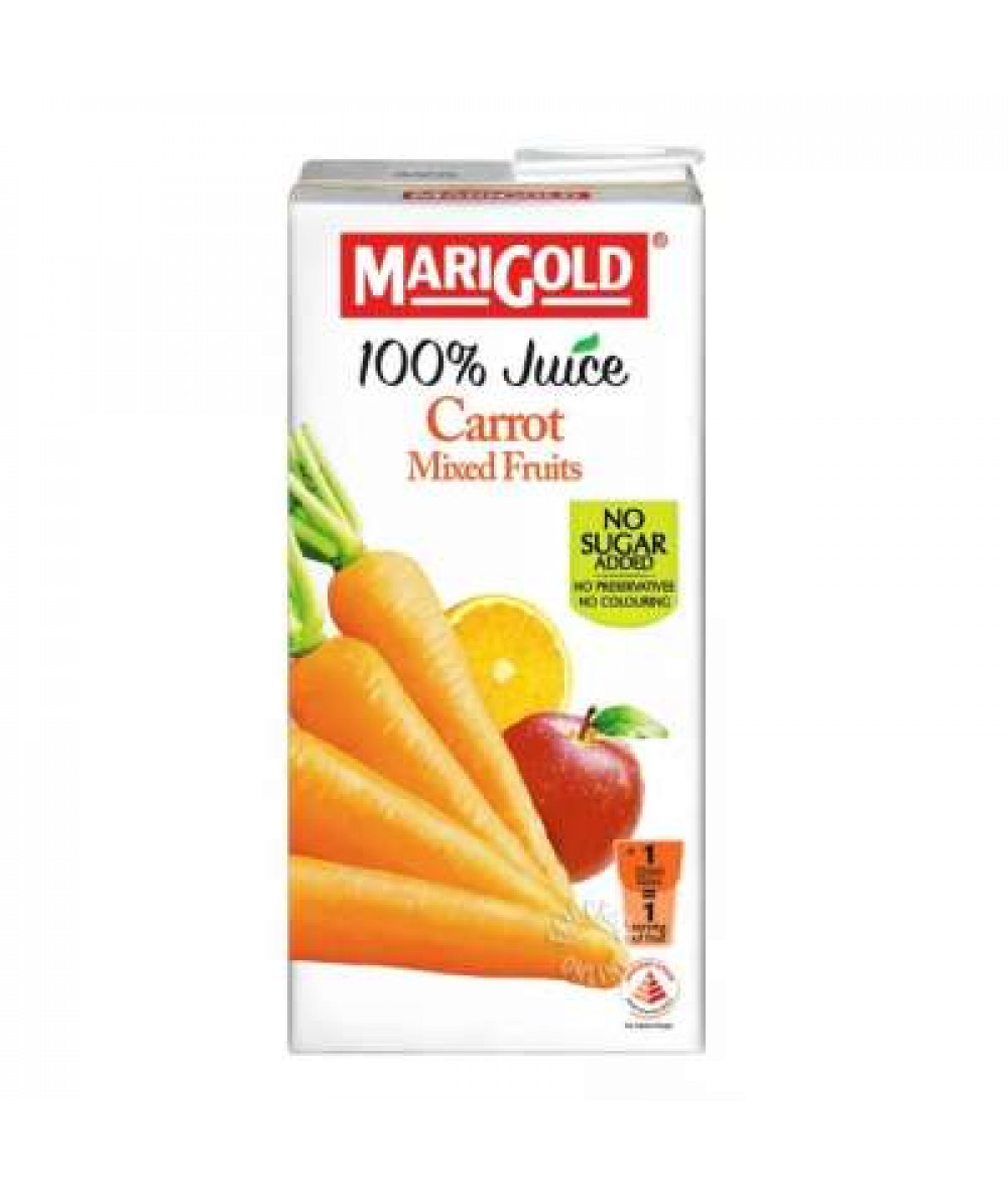 MARIGOLD 100% JUICE CARROT&MIXED FRUITS 1L