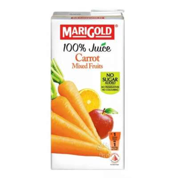 MARIGOLD 100% JUICE CARROT&MIXED FRUITS 1L