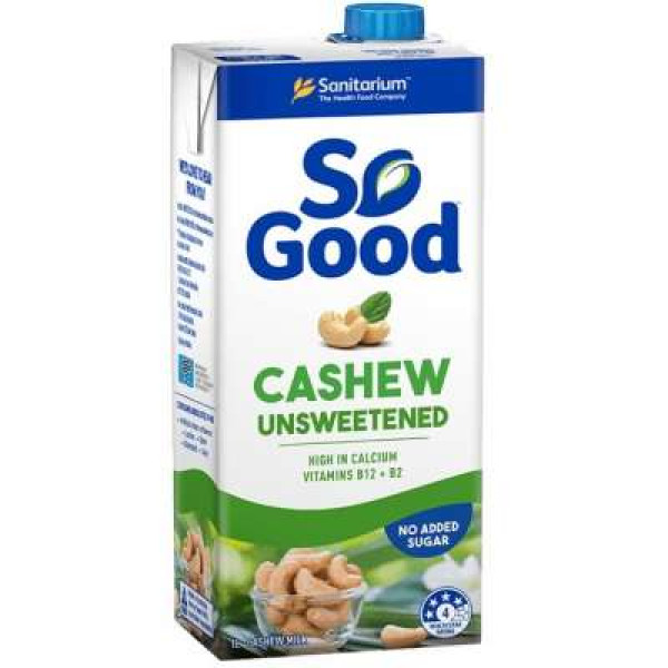 SANITARIUM SO GOOD CASHEW UNSWEETENED MILK 1L