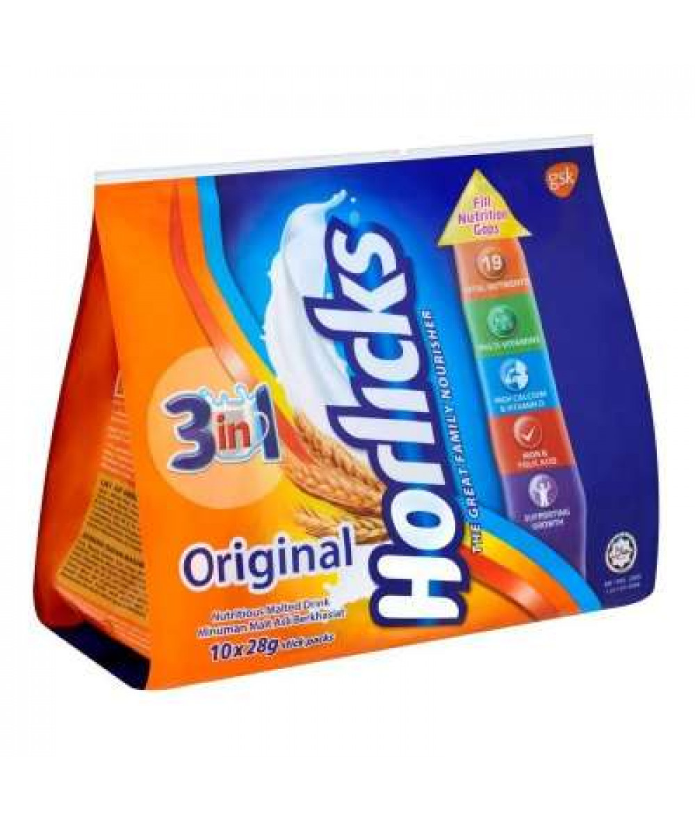 HORLICKS 3IN1 ORIGINAL MALT DRINK 10X28G