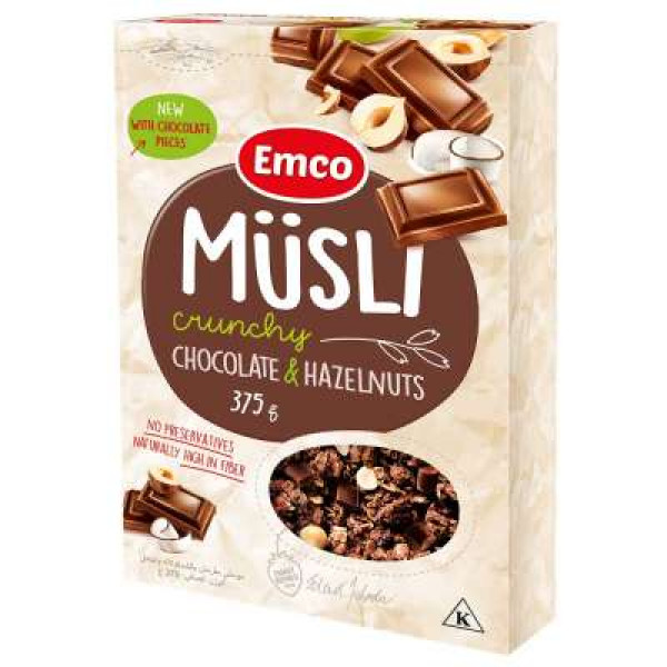 EMCO CRUNCHY MUESLI CHOCOLATE BOX  375GM