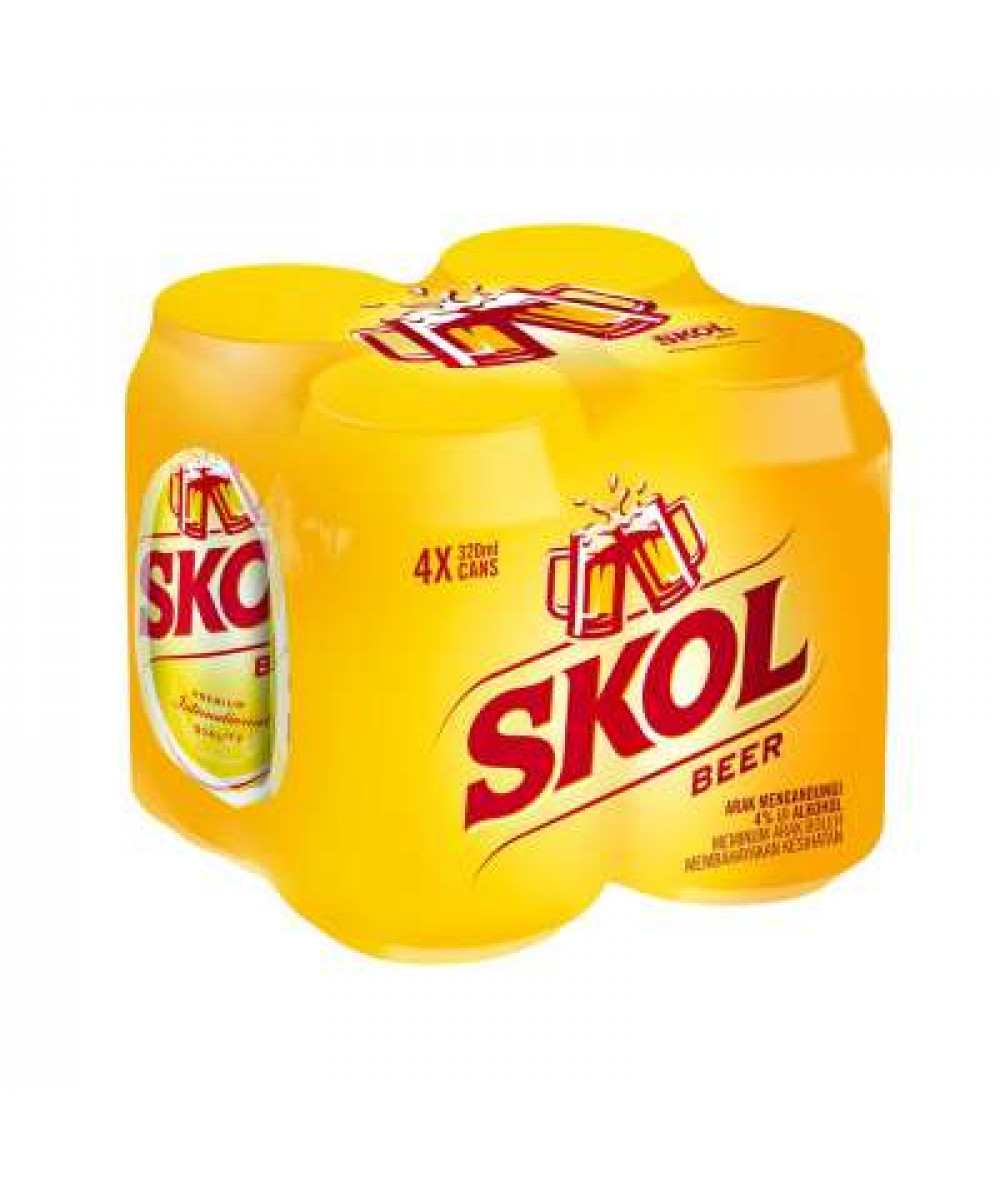 SKOL BEER CAN 320MLX4