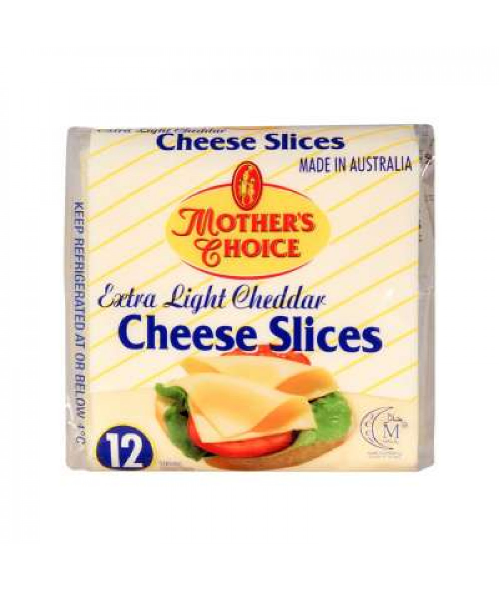 MOTHER'S CHOICE LIGHT CHEDDAR CHEESE SLICES 200G 