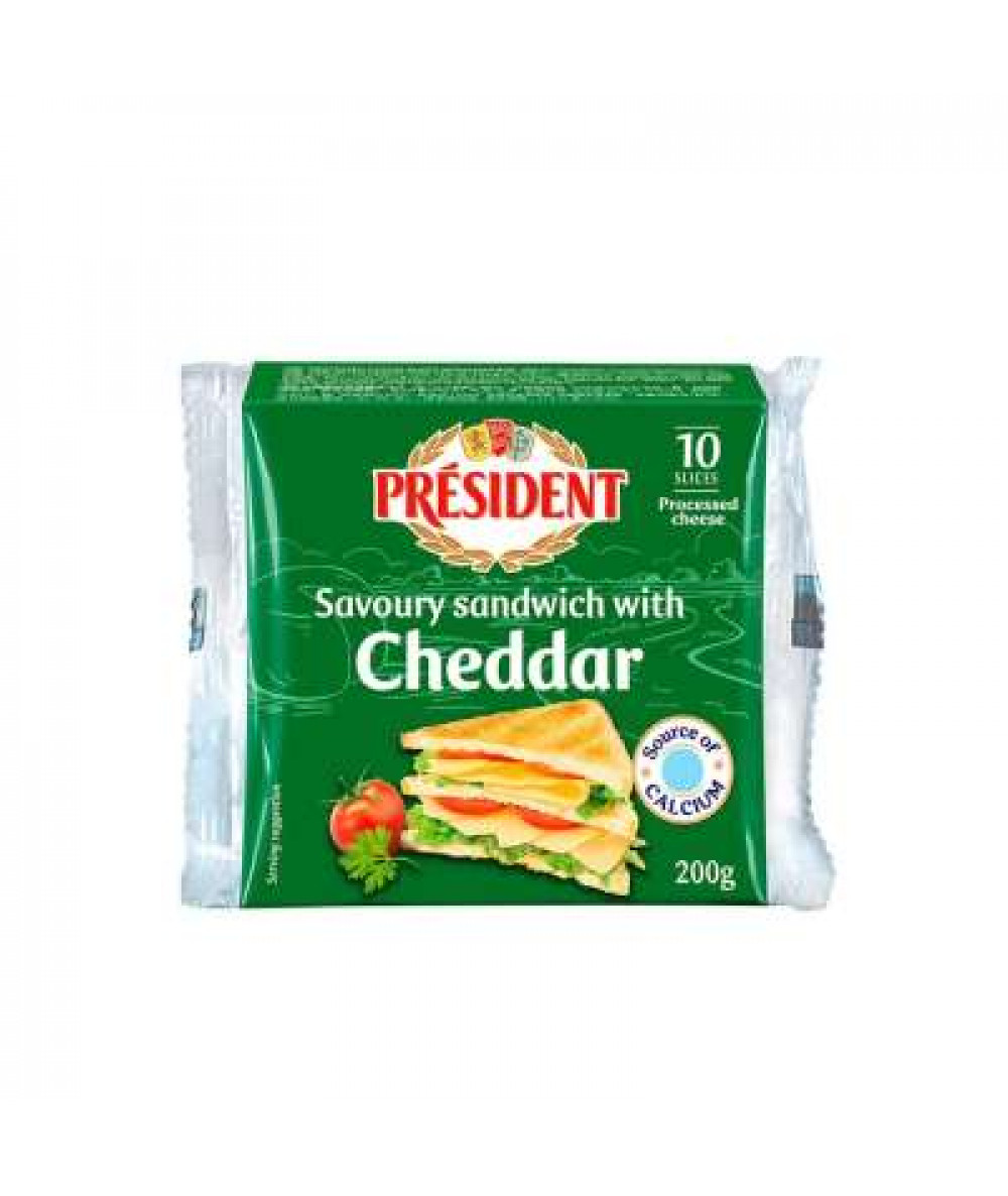 PRESIDENT SANDWICH CHEESE -10SLICES 200G