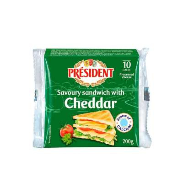 PRESIDENT SANDWICH CHEESE -10SLICES 200G