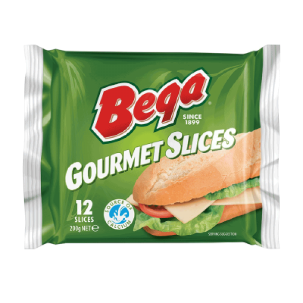 BEGA GOURMENT SLICE CHEESE 200GM