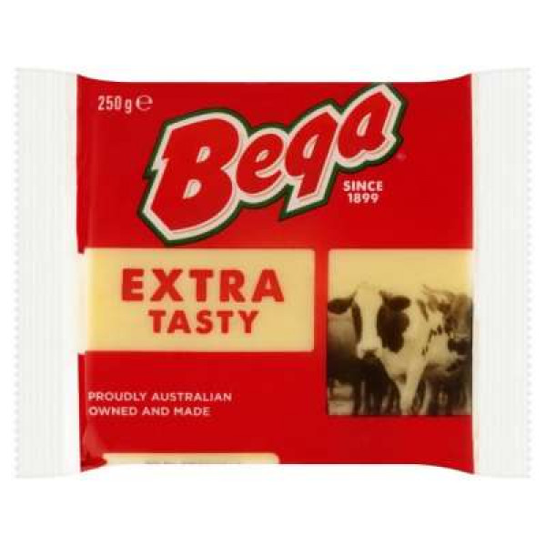 BEGA EXT TASTY CHEDDAR CHEESE 250GM