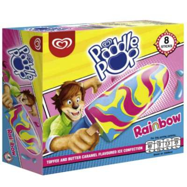 PADDLE POP BEGIN RAINBOW 8 X 60ML 