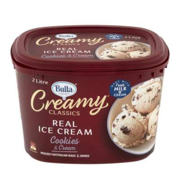 BULLA CREAMY CLASSIC COOKIES &CREAM 2L