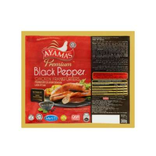 AYAMAS PREMIUM BLACKPEPPER FRANKFURTER 300G