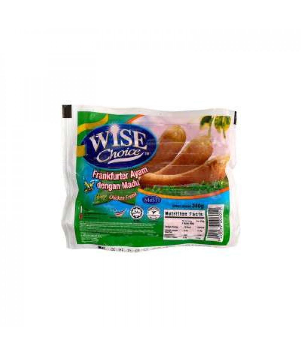 WISE CHOICE HONEY CHICKEN FRANKFURTER 340G