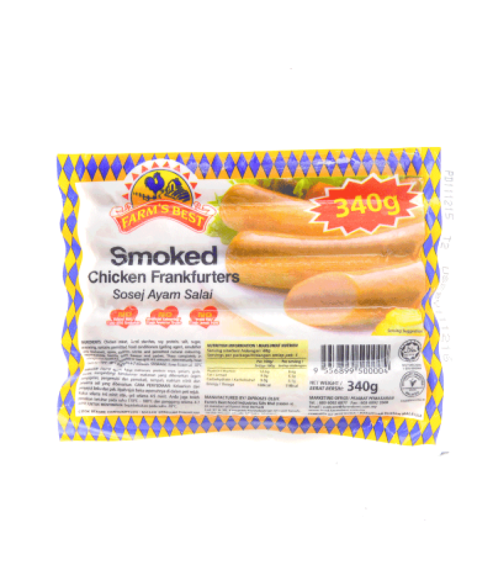 FARM'S BEST SMOKED CHICKEN FRANKFURTERS 340G