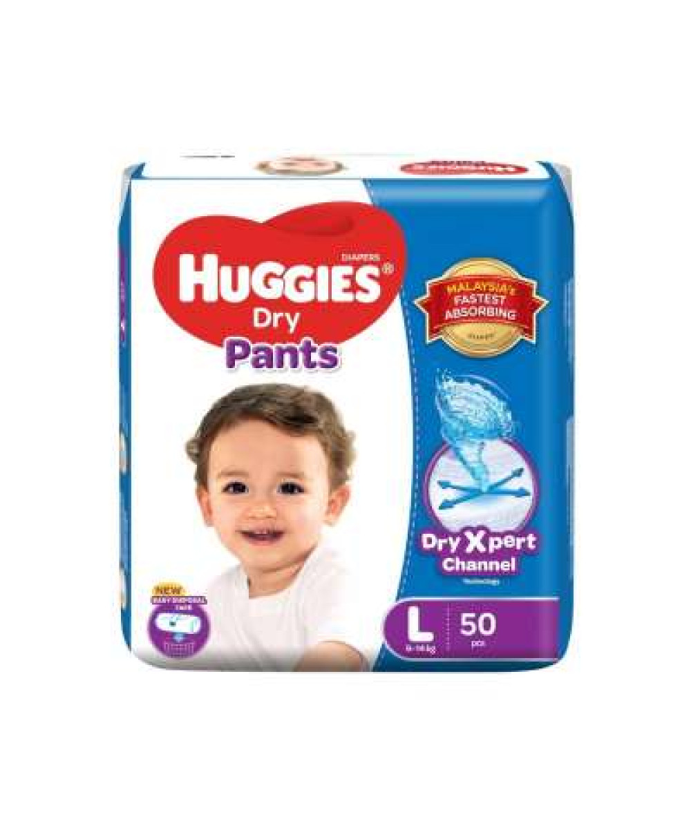 HUGGIES DRYPANTS SUPER JUMBO PACK L40+8