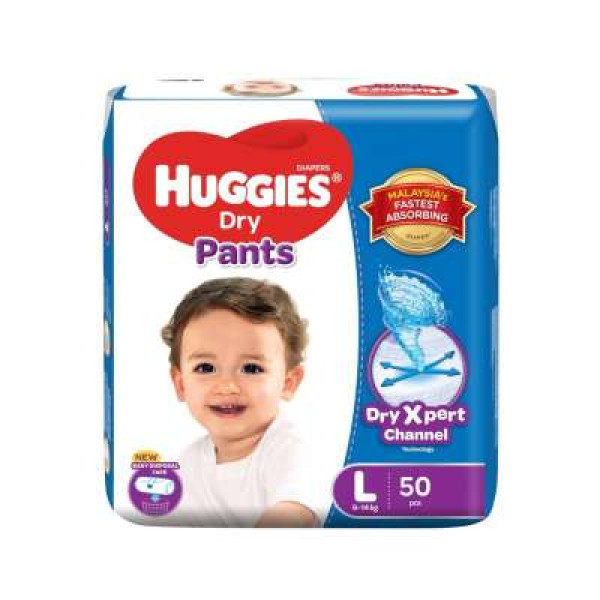 HUGGIES DRYPANTS SUPER JUMBO PACK L40+8