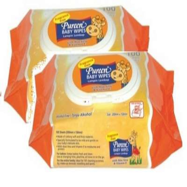 PUREEN BABY WIPES (WH) 2X30S  