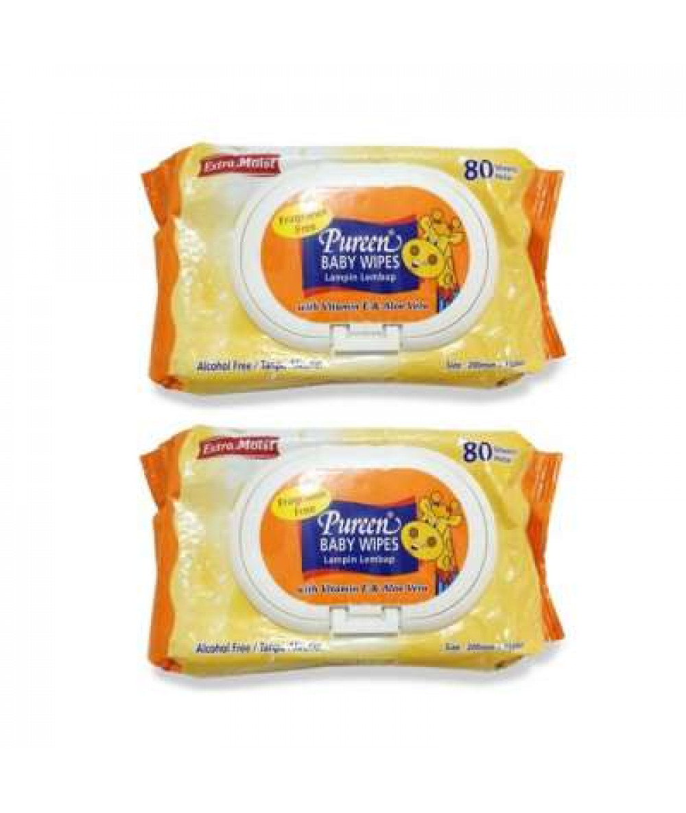 PUREEN BABY WIPES (WH) 2X80S