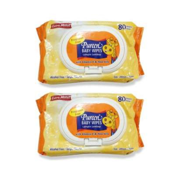 PUREEN BABY WIPES (WH) 2X80S