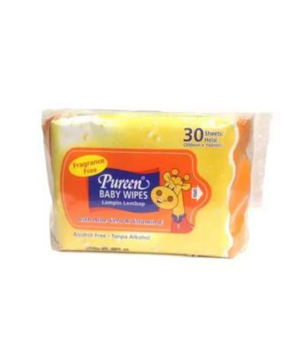 PUREEN BABY WIPES ( FRAGRANCE FREE ) 2X30S