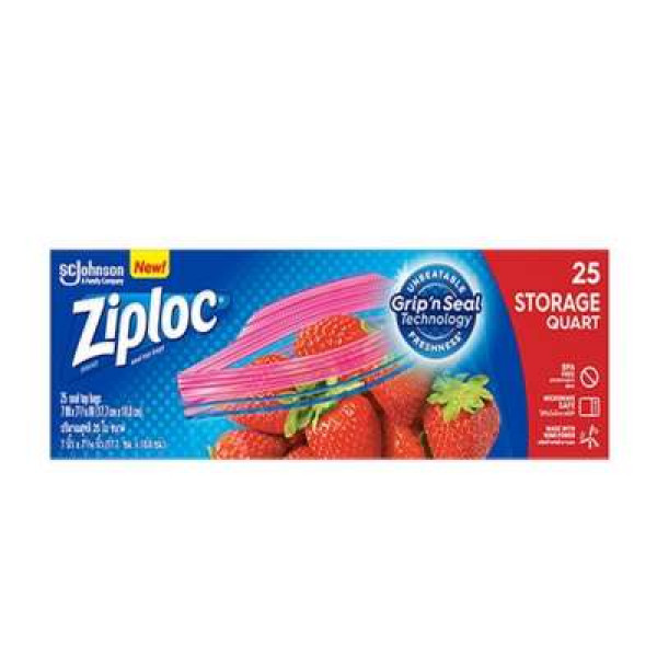 ZIPLOC STORAGE QUART EOT 25S