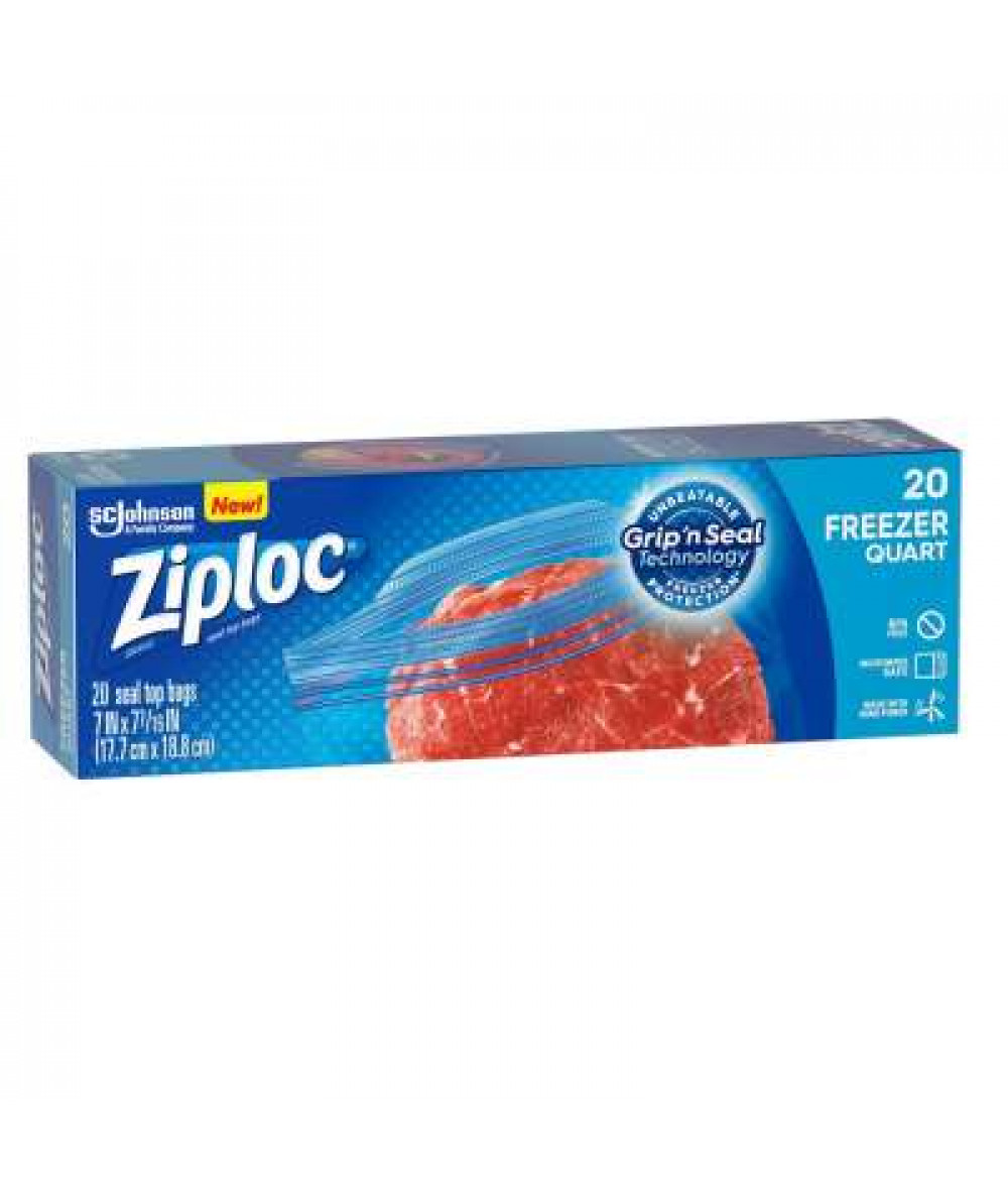 ZIPLOC FREEZER QUART EOT 20S